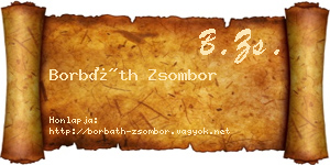 Borbáth Zsombor névjegykártya